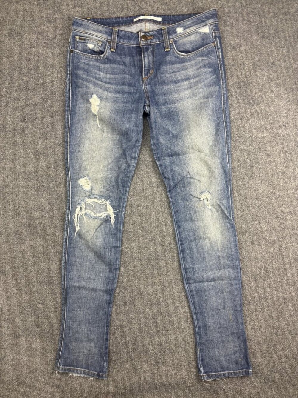 Joes Jeans Chelsea Skinny Jeans Womens 28 Blue Med Wash Distressed 28x30 Stretch